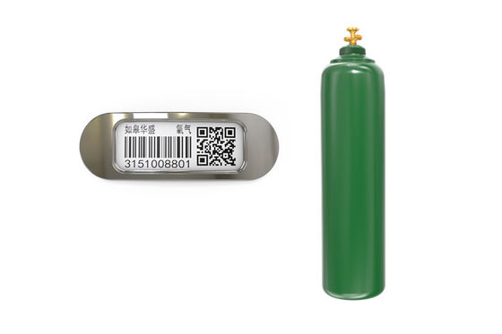 Endüstriyel Gaz Silindirleri için Kalıcı Barkod Metal Seramik Dikdörtgen Etiket