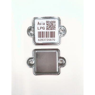 Metal Seramik LPG Silindir Barkod Etiketi 54*37*1.2mm Barkod Takip Teknolojisi