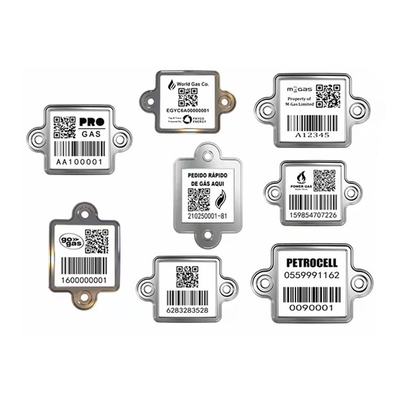 Metal Takip LPG Tüp Barkod Etiketleri Dikey QR Etiketi