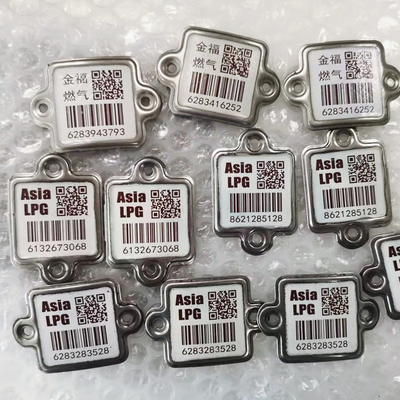 LPG Silindir Metal Barkod Etiketleri Anti Pas Suya Dayanıklı OEM